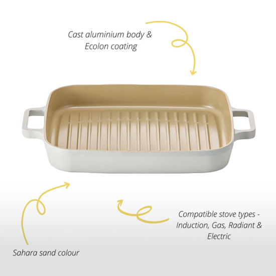 Neoflam Fika Cast Aluminum Cookware Set, 18 Pieces, Off-White