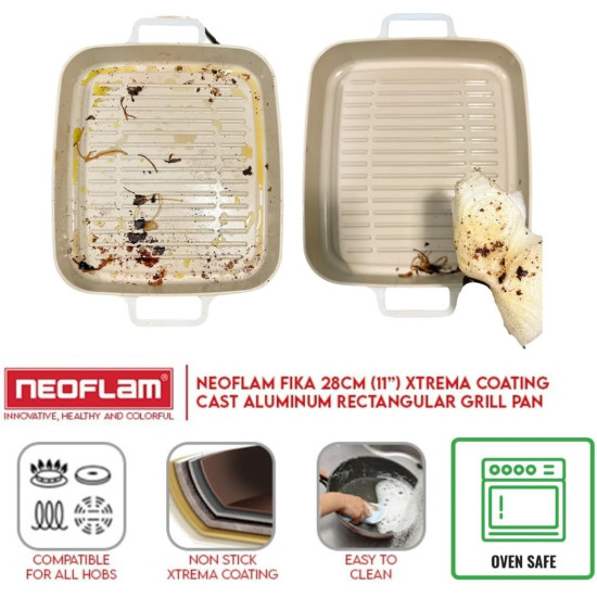 Neoflam Fika Cast Aluminum Cookware Set, 18 Pieces, Off-White