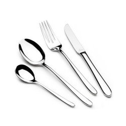 طقم أدوات مائدة أرشيا 86 قطعة فضي لامع