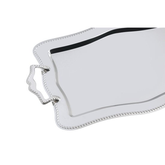 طقم صواني من الأستانلس ستيل مكون من قطعتين.