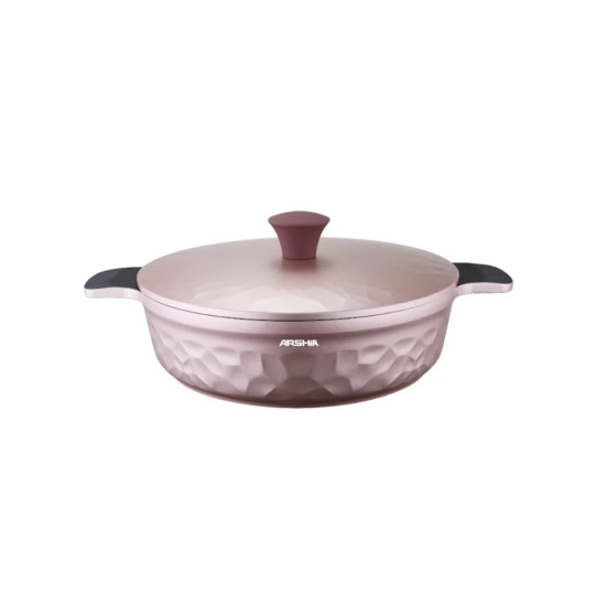 طقم أواني طهي أرشيا دايموند المصبوب 12 قطعة وردي