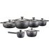 Arshia German Die-Casted Diamond Cookware Set 12pcs Black