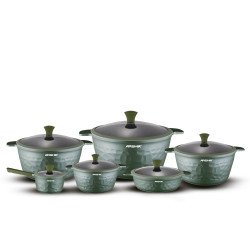 طقم أواني طهي أرشيا دايموند المصبوب 12 قطعة اخضر