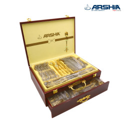 Arshia 86 Piece Silver Matte Flatware Set
