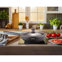 مقلاة أرشيا بغطاء زجاج 28 سم