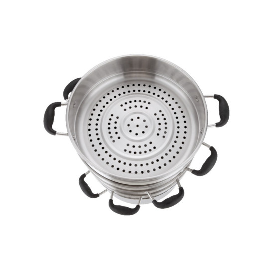 قدور بخار من الاستيل المقاوم للصدأ من أرشيا مع غطاء زجاجي 30 سم