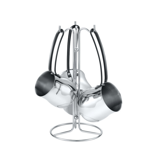 طقم أواني طهي استانلس ستيل من أرشيا 16 قطعة بنقشة رمادي