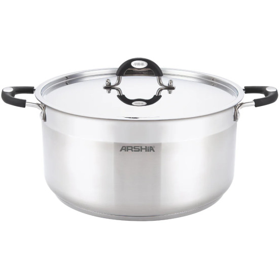 طقم أواني ستانلس ستيل مع غطائين من أرشيا 12 قطعة