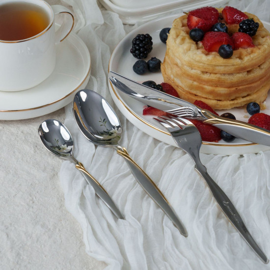 طقم أدوات مائدة أرشيا الذهبي مع الفضي، 26 قطعة، مع حامل