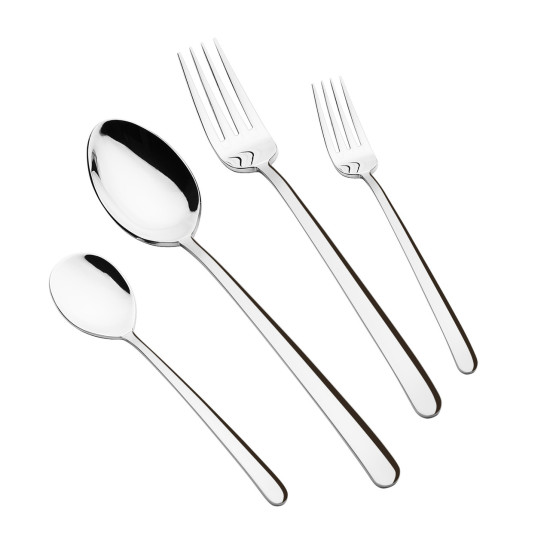 Arshia Silver 48-Piece Flatware Set with Stand