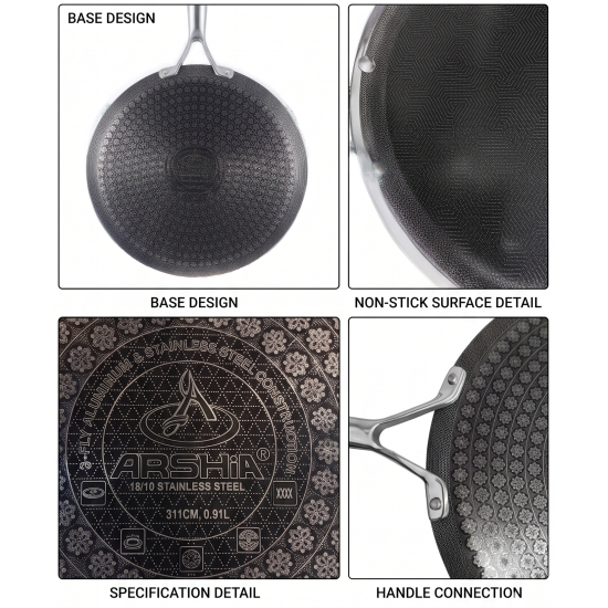 مقلاة كريب / بانكيك استانلس ستيل من أرشيا 31 سم