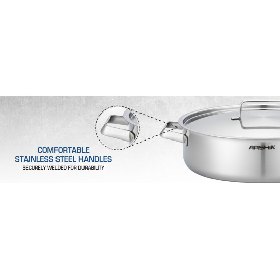 Arshia 8-Piece Scratch-Resistant Stainless Steel Cookware Set Arshia 8-Piece Scratch-Resistant Stainless Steel Cookware Set