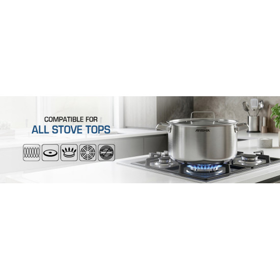 Arshia 8-Piece Scratch-Resistant Stainless Steel Cookware Set Arshia 8-Piece Scratch-Resistant Stainless Steel Cookware Set