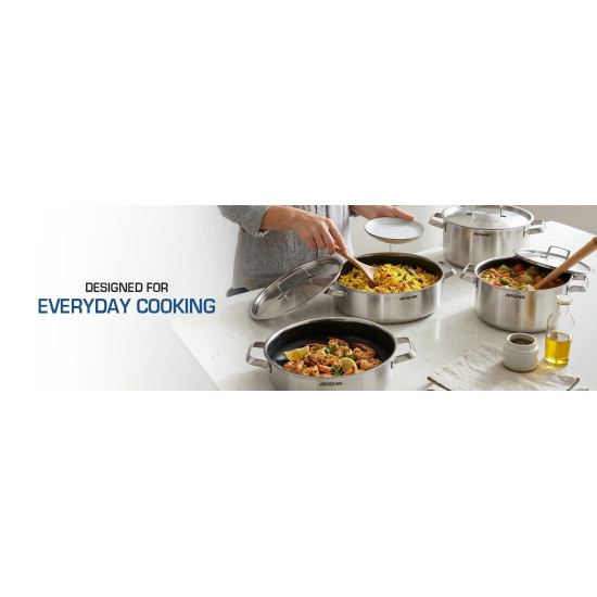 Arshia 8-Piece Scratch-Resistant Stainless Steel Cookware Set Arshia 8-Piece Scratch-Resistant Stainless Steel Cookware Set