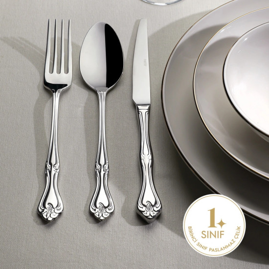 طقم أدوات المائدة مكون من 89 قطعة مع صندوق خشبي فاخر