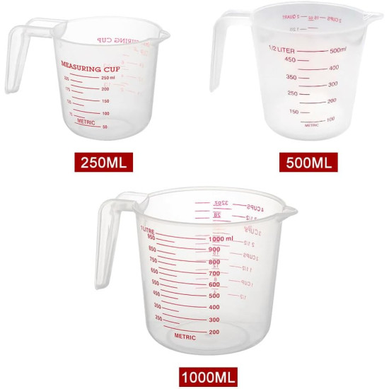 طقم مكاييل قياس بلاستيك 3 قطع