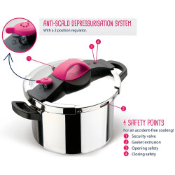 6-liter sitram pressure cooker + 4-liter pot with glass lid 6-liter sitram pressure cooker + 4-liter pot with glass lid