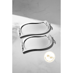 2-Piece Silver Lalezar Tray Set 2-Piece Silver Lalezar Tray Set
