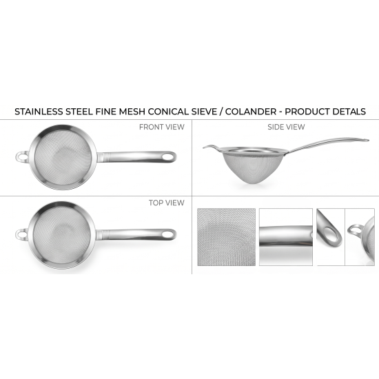 Stainless Steel Conical Sieve 10cm