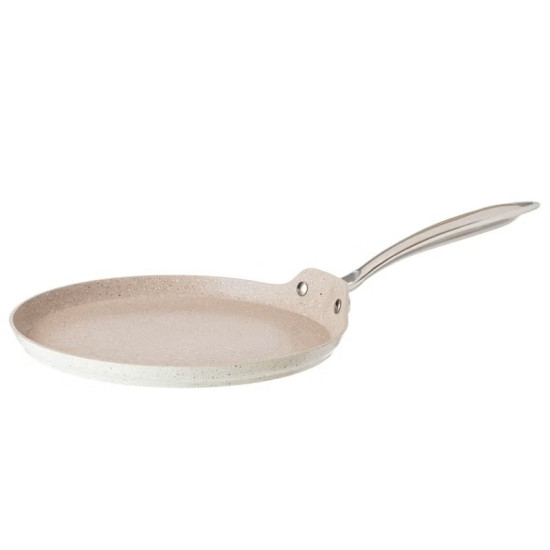 طاوة مسطحة كوركماز جرانيت لون بيج مقاس 26سم