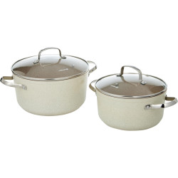Korkmaz Granite Cookware Set 7 Pieces Beige