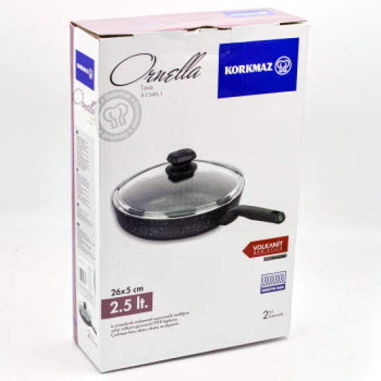 مقلاة كوركماز أورنيلا بغطاء زجاج 26 سم