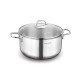 Korkmaz Perla Stainless Steel Cookware Set Glass Lid 8 Pieces