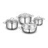 Korkmaz Perla Stainless Steel Cookware Set Glass Lid 8 Pieces