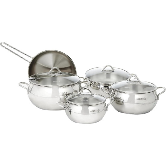 طقم قدور استيل كوركماز تومبيك 9 قطع