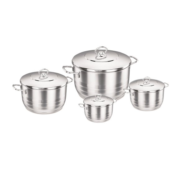 Kurkmaz Astra steel pots set, 8 pieces