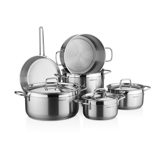 طقم قدور استيل كوركماز الفا مكونة من  10 قطعه