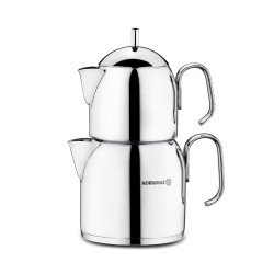 طقم إبريق قطعتين شاي تركي مزدوج استيل 