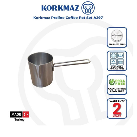 Korkmaz Proline Steel Coffee Pot, Capacity of 5 Cups