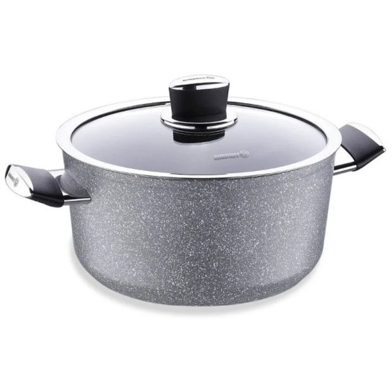 طقم أواني كوركماز جرانيت بالما 7 قطع رمادي