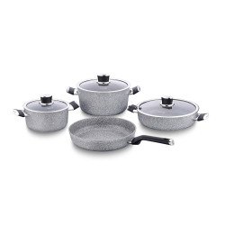 طقم أواني كوركماز جرانيت بالما 7 قطع رمادي