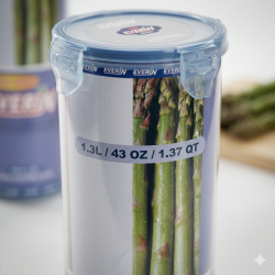 علب تخزين طعام كوري اسطوانية محكمة الغلق سعة 1.3 لتر