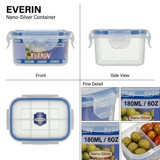 علب تخزين طعام كوري مستطيلة محكمة الغلق سعة 1 لتر