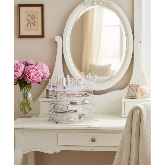 صندوق تخزين مستحضرات التجميل 5 ادوار