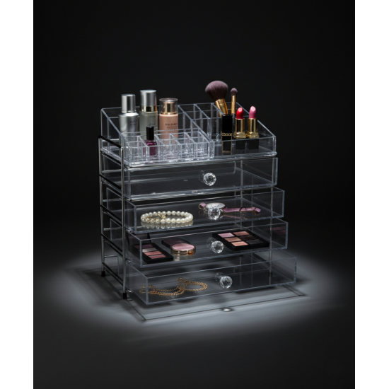 صندوق تخزين مستحضرات التجميل 5 ادوار