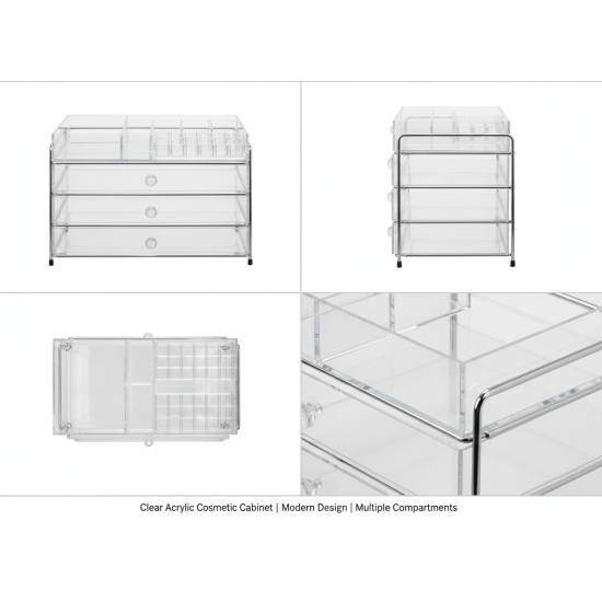 صندوق تخزين مستحضرات التجميل 4 ادوار صندوق تخزين مستحضرات التجميل 4 ادوار