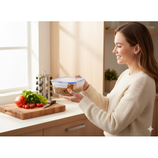 550ml Square Glass Storage Containers