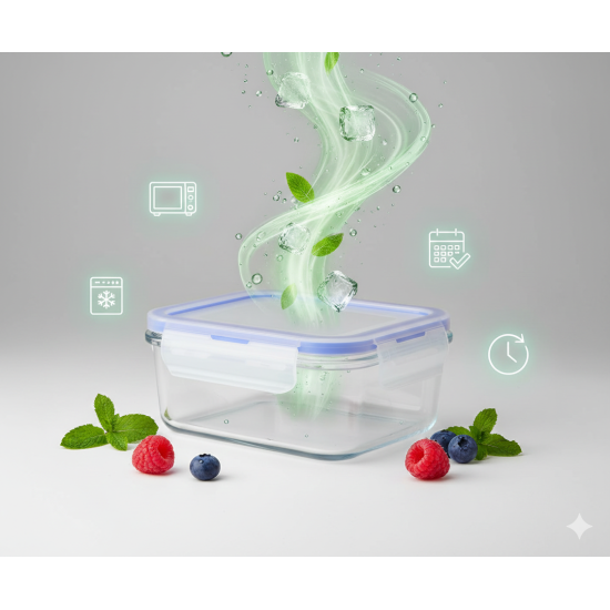 1.8L Rectangular Glass Storage Containers