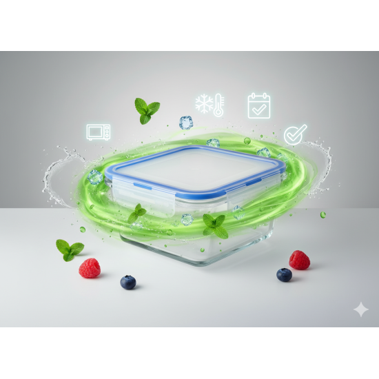 550ml Square Glass Storage Containers