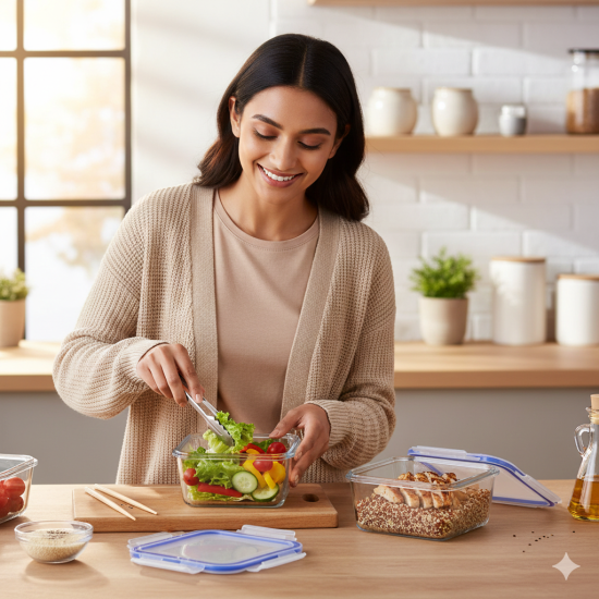 550ml Square Glass Storage Containers