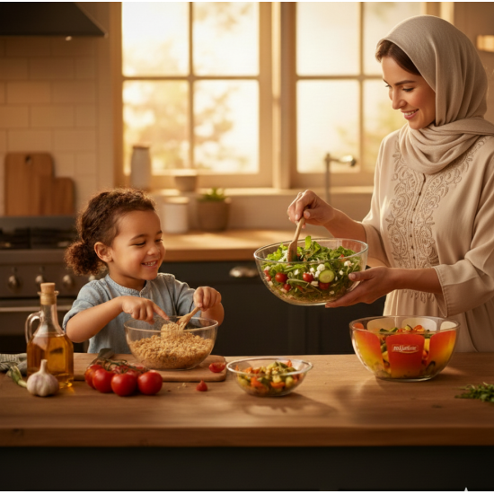 Large Glass Mixing Bowl for Cooking, Salads, and Dough - 3.5L
