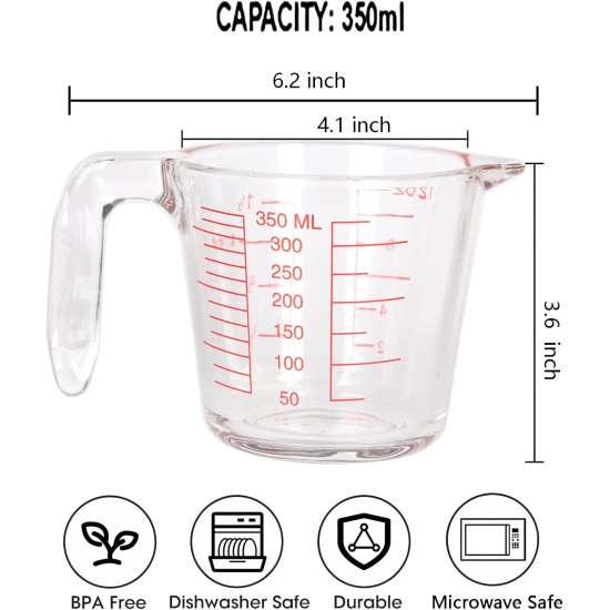 مكيال قياس زجاجي 350 مل مكيال قياس زجاجي 350 مل