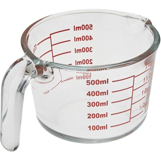 مكيال قياس زجاجي 500 مل مكيال قياس زجاجي 500 مل
