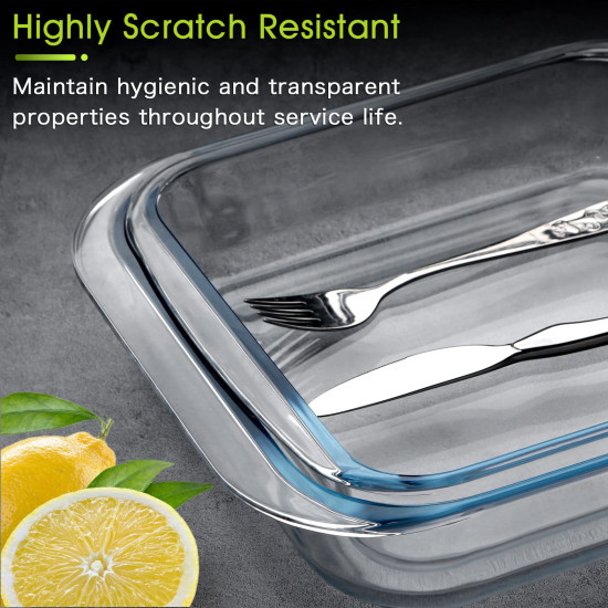 3-Piece Rectangular Glass Oven Tray Set