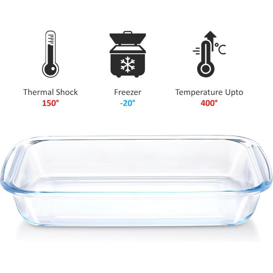 3-Piece Rectangular Glass Oven Tray Set