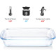 3-Piece Rectangular Glass Oven Tray Set